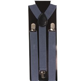 48 Pieces Adult Suspender In Solid Grey - Suspenders