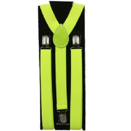 48 Pieces Adult Suspender In Lime Green - Suspenders