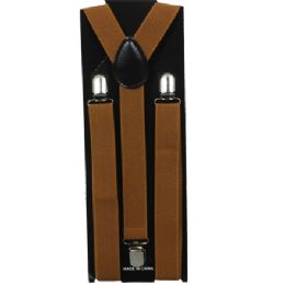 48 Pieces Adult Light Brown Suspender - Suspenders