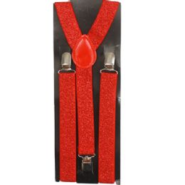 48 Pieces Sparkly Red Suspender - Suspenders
