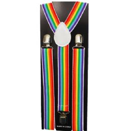 48 Pieces Rainbow Colored Suspenders - Suspenders