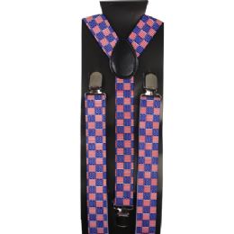 96 Pieces Checkerboard Pattern Suspenders - Suspenders