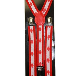 96 Pieces Adult Canadian Flag Suspenders - Suspenders