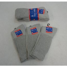48 Pairs Gray Diabetic Crew Socks 10-13 - Mens Crew Socks