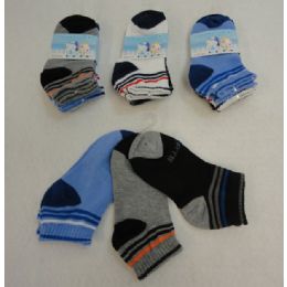 48 Units of 3pr Boy's Anklet Socks 4-6 [sports] - Boys Ankle Sock