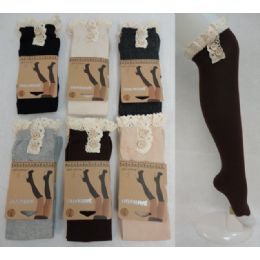 48 Pairs Boot Sock [antique LacE-2 Buttons] - Womens Knee Highs