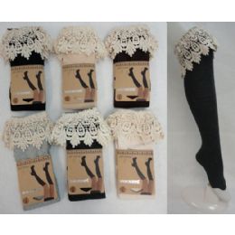 48 Pairs Boot Sock [wide Antique Lace] - Womens Knee Highs