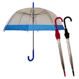 48 Wholesale Umbrella 2 Tone Clear hd