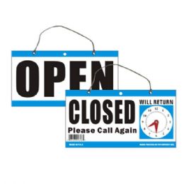 72 Wholesale Sign 6in By 12in Open & Closed W/ Time