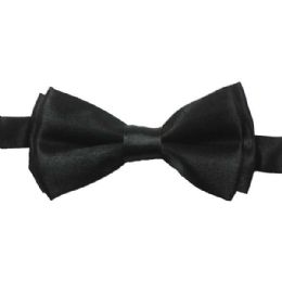 72 Pieces Kid's Black Bow Tie 501 - Neckties