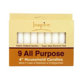 48 Wholesale Candles White 4" 9pk