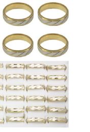 108 Wholesale Stainless Steel Rings Two Tone