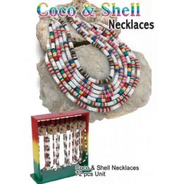 72 Pieces Coco & Shell Necklaces - Necklace