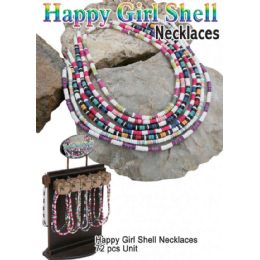 72 Pieces Happy Girl Shell Necklaces - Necklace
