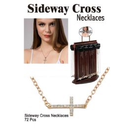 72 Pieces Sideway Cross Necklaces - Necklace