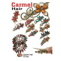 72 Wholesale Carmel Hair Assorted Floral