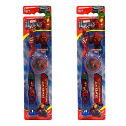 48 Wholesale Spriderman Brush W/ Cap Suction