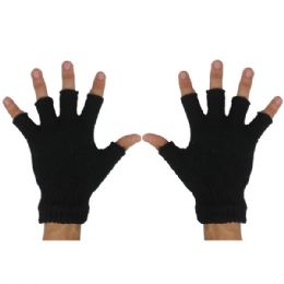 24 Pairs Black Gloves - Knitted Stretch Gloves