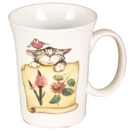 72 Pieces Coffee Mug With Cat And Flowers - Coffee Mugs