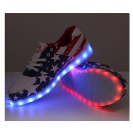 6 Pairs Led Shoes Kids Mix Size American Flag Style - LED Party Supplies