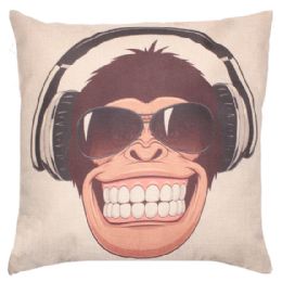 36 of Pillow With Monkey In Headphones