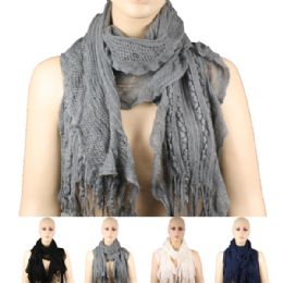 36 Wholesale Womens Fashion Scarf Assorted Colors