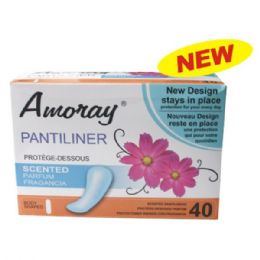 48 Wholesale Amoray Panty Liner 40ct Scented