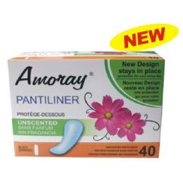 48 Pieces Amoray Panty Liner 40ct Unscented - Personal Care Items