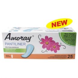 48 Wholesale Amoray Panty Liner 25ct Unscented