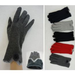 24 Wholesale Ladies PlusH-Lined Gloves [fur Pompom]
