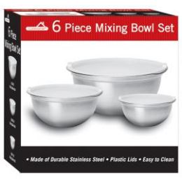 6 Wholesale 6 Piece Stainless Steel Mixing Bowl Set With Lids