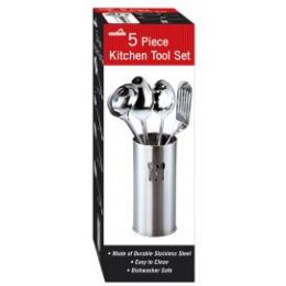 12 Wholesale 5 Piece Stainless Steel Kitchen Tool Set In Holder