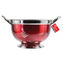 12 Wholesale Red Stainless Steel Colander 3 Quart
