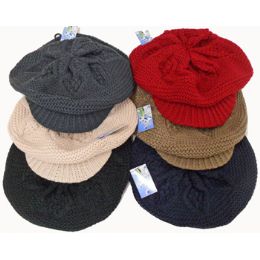 60 Pieces Knit Beret With Peck - Fashion Winter Hats