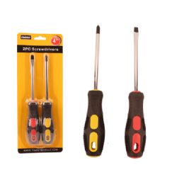 48 Pieces Screwdriver 4" 2pc Black+yellow - Screwdrivers and Sets