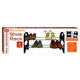 12 Pairs 6 Pair Stackable Shoe Rack - Home Accessories