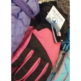 24 Wholesale Girls Ski Glove - W/thinsulate