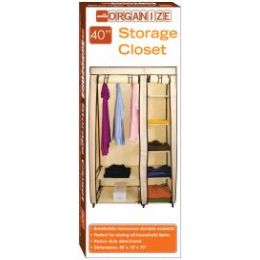 5 Pieces Storage Closet Beige And Brown - Storage & Organization