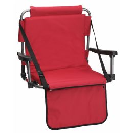 6 Pieces Red Stadium Style Barton Outdoor Folding Chair - Chairs