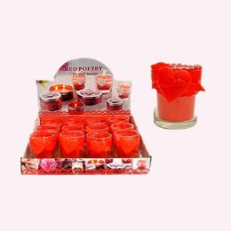 24 Pieces Valentine's Red Candle On Holder - Valentine Decorations