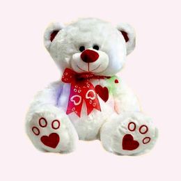 6 of Valentines 15" Glow White Bear With Bow