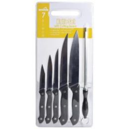 24 Wholesale 7 Piece Knife Set With Cutting Board