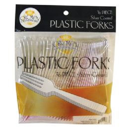 24 Pieces Crown Plastic Dinnerware Cutlery - Disposable Cutlery
