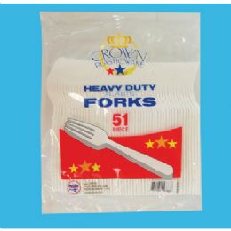 48 Units of 51 Ct Plastic Fork Cutlery - Disposable Cutlery