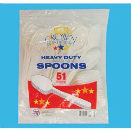 48 Units of 51 Ct Plastic Spoon Cutlery - Disposable Cutlery