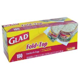 12 Pieces 180 Count Glad Fold Top Sandwich Bags - Bags Of All Types