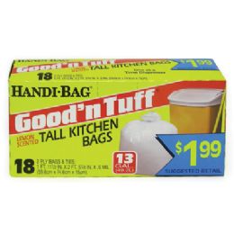 12 Wholesale Handi Bag Tall Kitchen Bag 13 Gl 15 Ct Lemon Scent Good & Tuff Prepriced 1.99