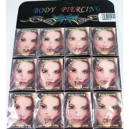 36 Pieces Body Jewelry/ Body Piercing 3 Piece A Set Assorted Colors - Jewelry Box