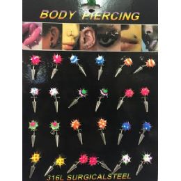 48 Wholesale Wholesale Body Jewelry/ Body Piercing Assorted Colors