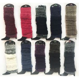 12 Pairs Knitted Long Boot Topper MultI-Layer Assorted Colors - Womens Leg Warmers